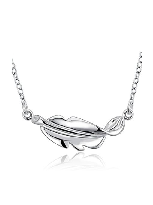 OUXI Fashion Leaf Silver Plated Necklace 0