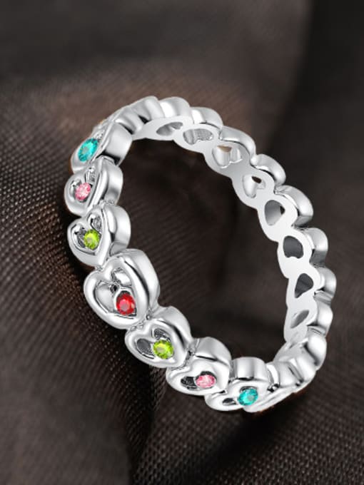 Ronaldo All-match Colorful Austria Crystal Heart Shaped Ring 1