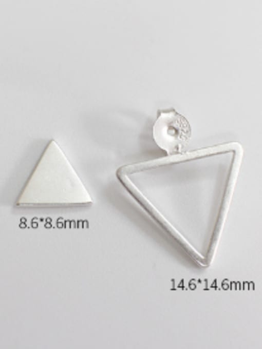 DAKA Fashion Personalized Double Triangle Silver Stud Earrings 3