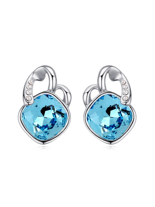 blue Exquisite austrian Crystals Alloy Stud Earrings