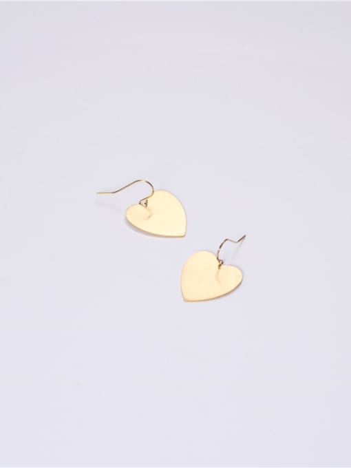GROSE Titanium With Gold Plated Simplistic Heart Chandelier Earrings 3