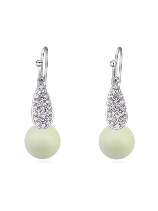 QIANZI Personalized Imitation Pearls Tiny Crystals Alloy Earrings 0