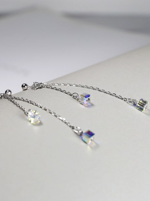 Peng Yuan Fashion Tiny Cubic Crystals 925 Silver Drop Earrings 3