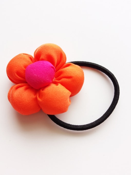 Orange Five Petal Flower Flower Hair Rope