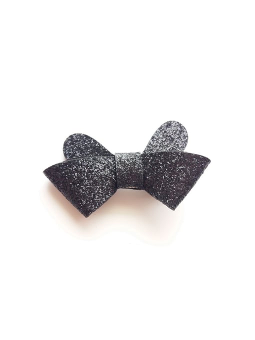 Black Glitter Bow Hair clip