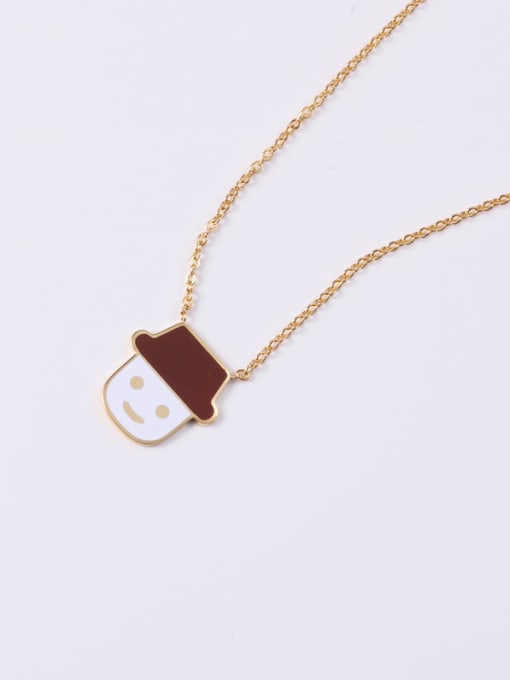 GROSE Titanium With Gold Plated Cute Doll Ice Cream  Necklaces 2
