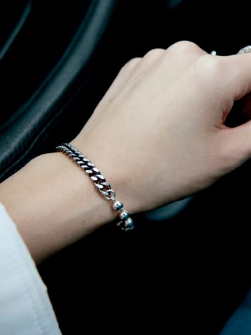DAKA Personalized Little Beads Chain Silver Bracelet 1