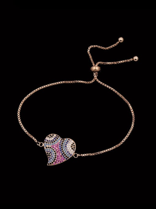 Rose Gold Heart-shaped Adjustable Bracelet