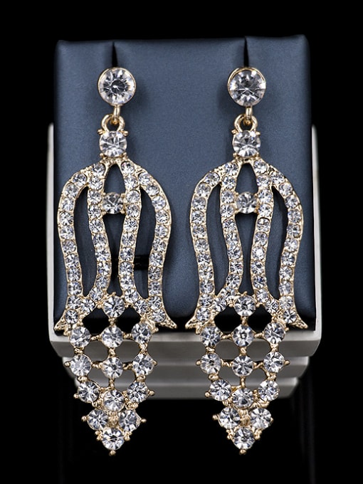 Lan Fu Exaggerated Cubic Rhinestones Two Pieces Jewelry Set 3