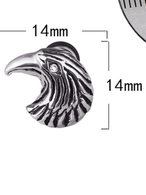 BSL Stainless Steel With Antique Silver Plated Trendy Animal eagle Stud Earrings 2