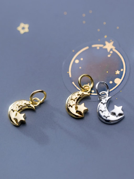 FAN 925 Sterling Silver With Smooth Simplistic Moon Charms 3