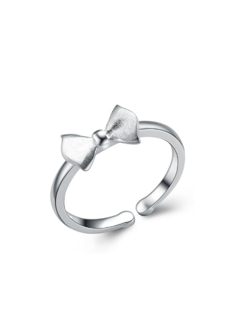 kwan Butterfly Bow Popular Silver Women Opening Ring 0