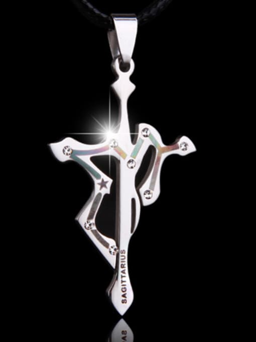 BSL Stainless Steel With Trendy Cross Sagittarius Necklaces 0