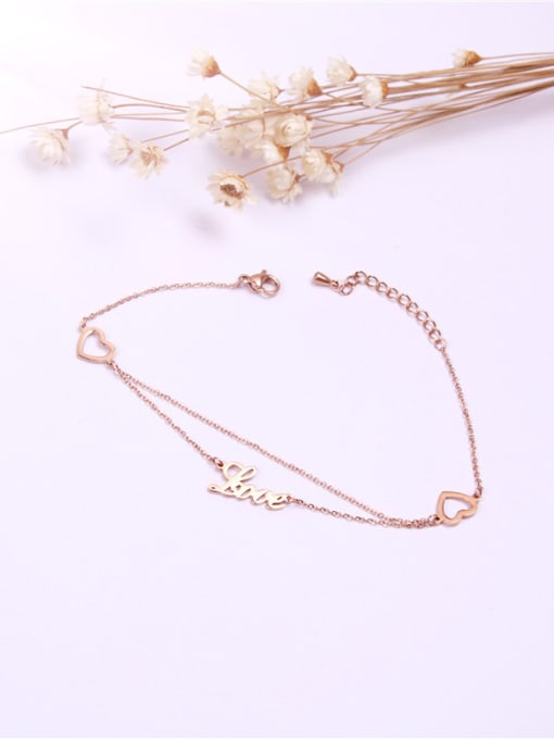 GROSE Korean Style Double Chain Creative Anklet 0