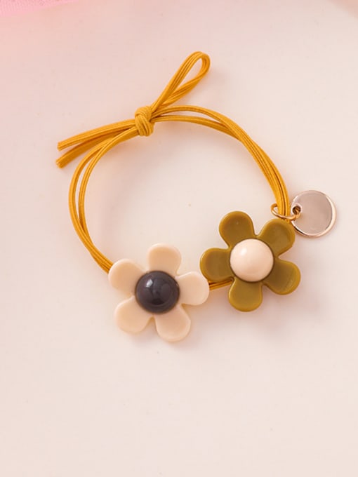 D yellow Rubber Band With Cut Sun Flower Hair Ropes