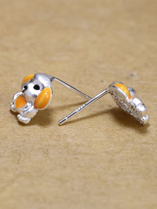 Peng Yuan 925 Silver Little Puppy Dog Glue Stud Earrings 1