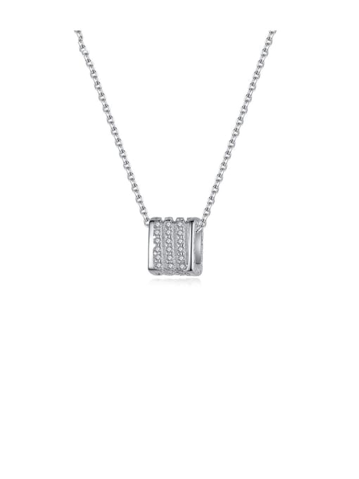 CCUI 925 Sterling Silver With Platinum Plated Simplistic Geometric Necklaces