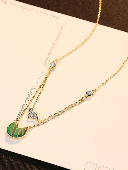 CCUI Sterling silver turquoise zircon necklace 2