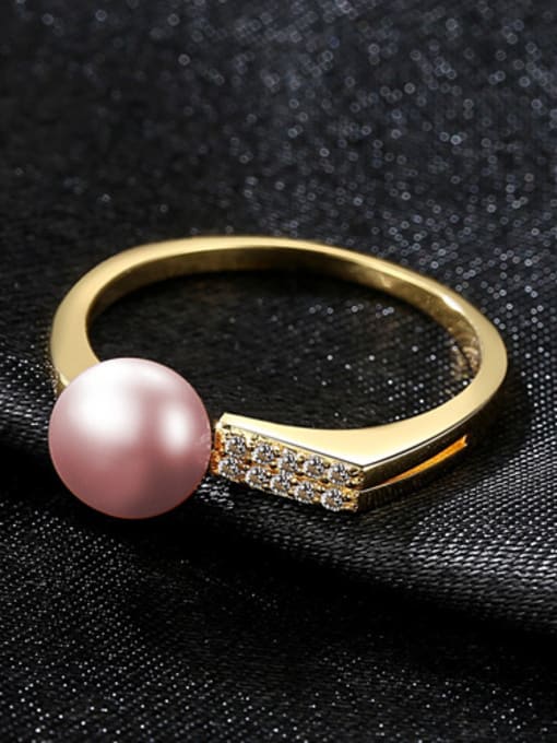 CCUI Sterling Silver Natural 7-7.5mm freshwater pearl free size ring 3