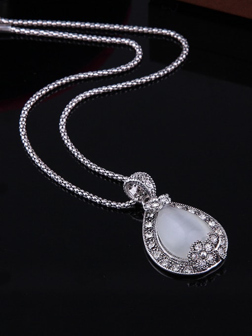 BESTIE Alloy Antique Silver Plated Fashion Artificial Stones Water Drop shaped Three Pieces Jewelry Set 1