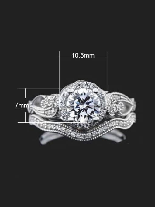 MATCH Copper whith  Cubic Zirconia Double layer couple ring 4