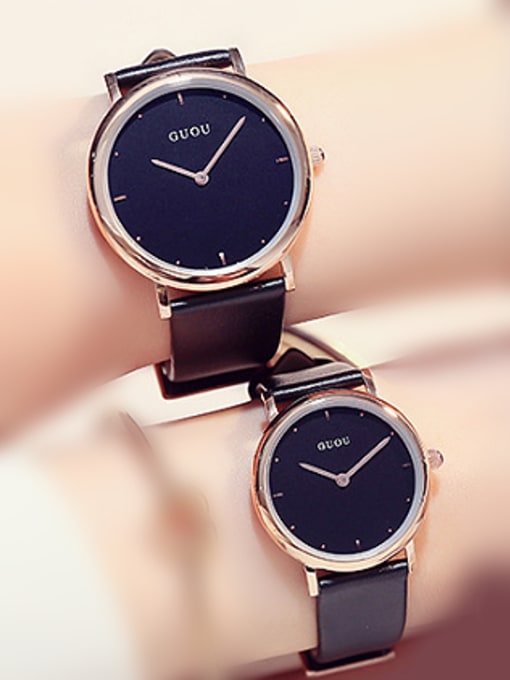 large size GUOU Brand Simple Mechanical Round Lovers Watch