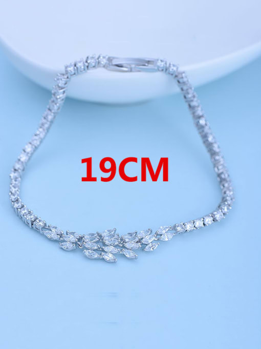 Platinum 19 cm-13A04 Copper With Platinum Plated Luxury Water Drop Bracelets