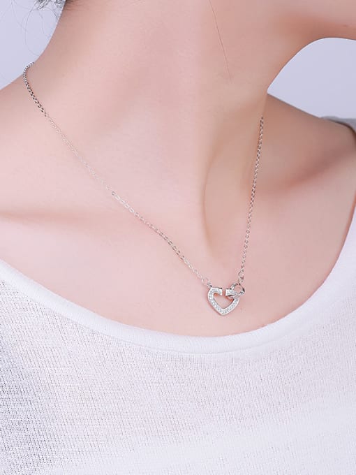 One Silver Temperament Heart Necklace 1