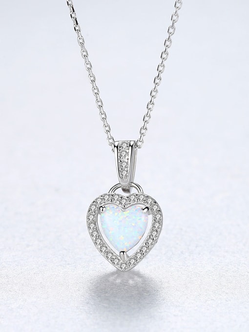 CCUI 925 Sterling Silver With  Personality Heart Necklaces 2