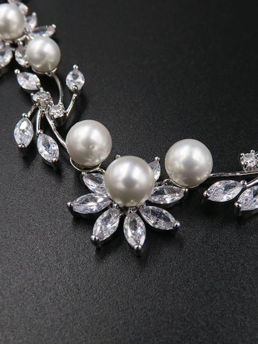 Cong Love Three Pieces Jewelry Artificial Pearls Zircons Hair Accessories 4