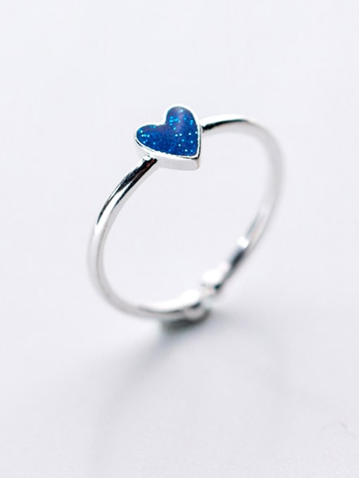 Rosh Women Fashion Heart Shaped S925 Silver Glue Ring 0