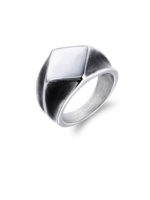 Open Sky Stainless Steel With Smooth Personality Geometric Men Rings 0