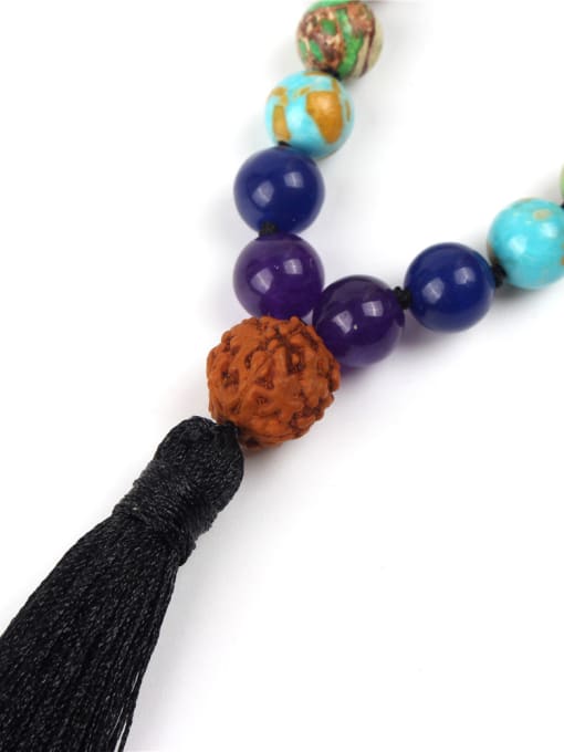 handmade Retro National Style Seven Color Tassel Necklace 1