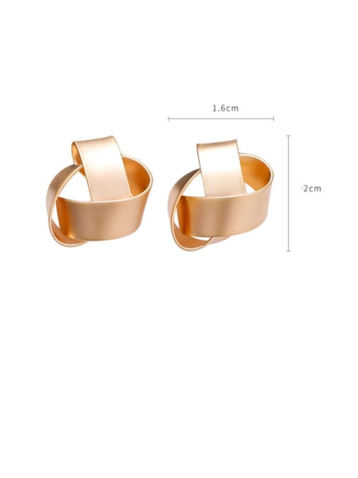 Girlhood Alloy With Rose Gold Plated Simplistic Geometric Stud Earrings 2
