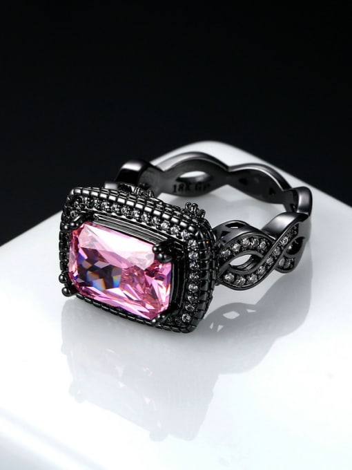 ZK Popular Luxury Black Plated Ring for Party 1
