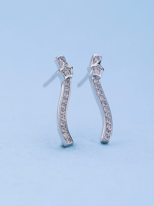 One Silver Charming Geometric Shaped Zircon Earrings 2
