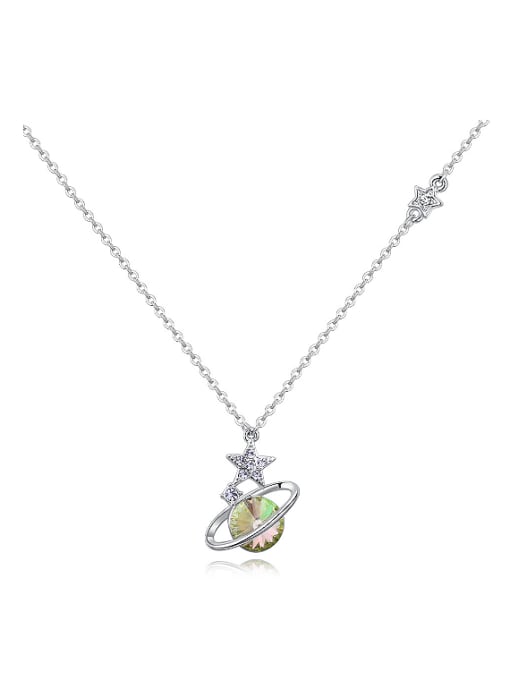 QIANZI Simple Little Star Round austrian Crystal Alloy Necklace 0