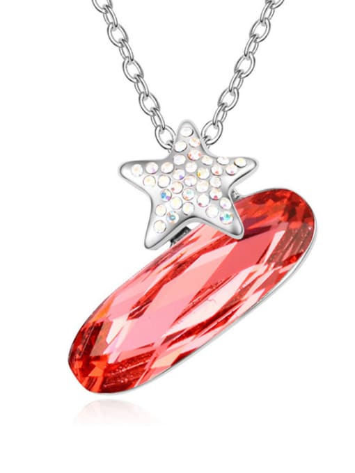Red Fashion Oval austrian Crystal Shiny Star Alloy Necklace