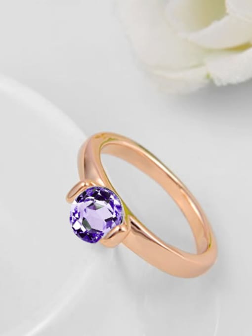 Ronaldo Elegant Purple Swiss Zircon Geometric Shaped Ring 2