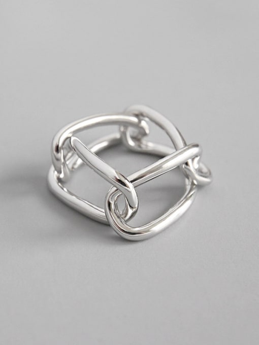 DAKA 925 Sterling Silver Simple chain buckle female Rings 0
