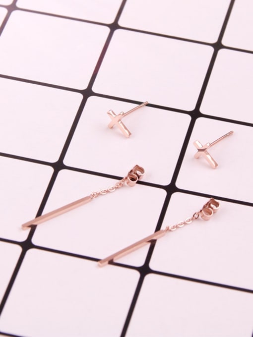 GROSE Fashion Cross Separated Stud Earrings 2