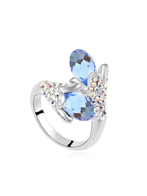 QIANZI Personalized Shiny austrian Crystals Alloy Ring 0