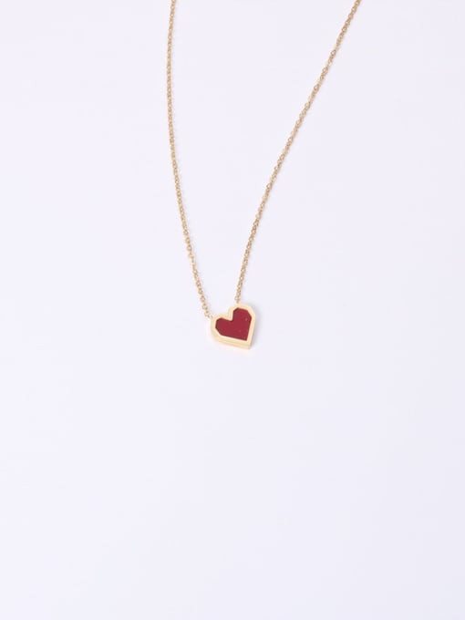 GROSE Titanium With Gold Plated Simplistic Heart Necklaces 4