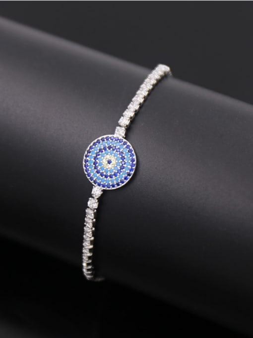 Silvery Round Shaped Adjustable Bracelet