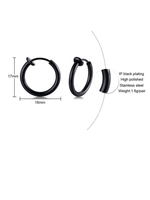 CONG 316L Surgical Steel With Smooth Simplistic  Round Hoop Earrings 2