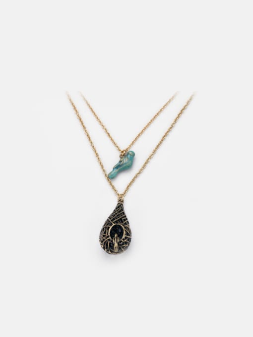 KM Double Layer Hollow Bird's nest Necklace 0