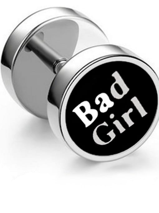 Section 13 Bad girl Stainless Steel With Silver Plated Personality Geometric Stud Earrings