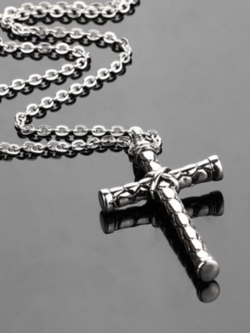 Open Sky Retro style Cross Titanium Necklace 1