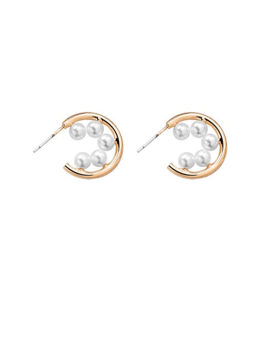 rose Alloy With Rose Gold Plated Simplistic Irregular Stud Earrings