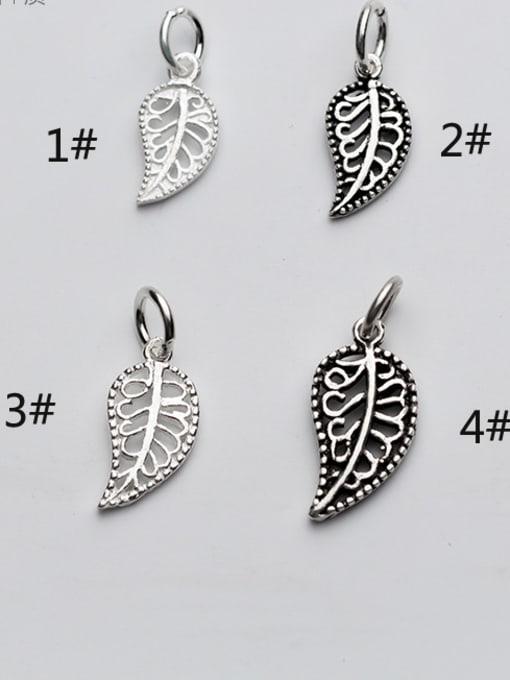 FAN 925 Sterling Silver With Silver Plated Simplistic Leaf Charms 1